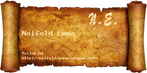 Neifeld Emma névjegykártya